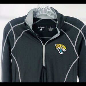 Jacksonville Jaguars Antigua Black and Gray ¼ Zip Women’s Jacket Size Small